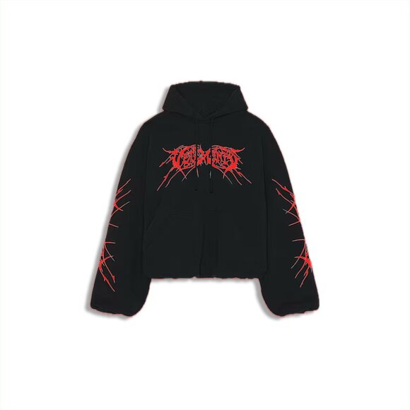 Vetements Death Metal Cropped Hoodie Sweatshirt - Picture 1 of 5